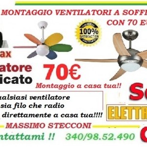 Ventilatore a soffitto montaggio 70 euro Roma